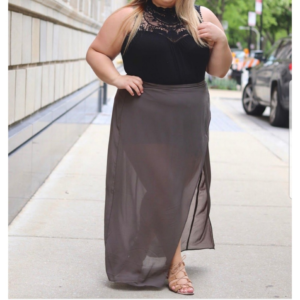 Gray Sheer Skirt